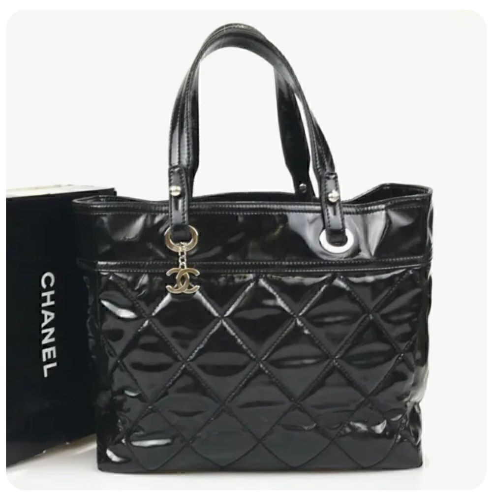 Authentic Chanel Matelasse Coco Mark Handbag Black